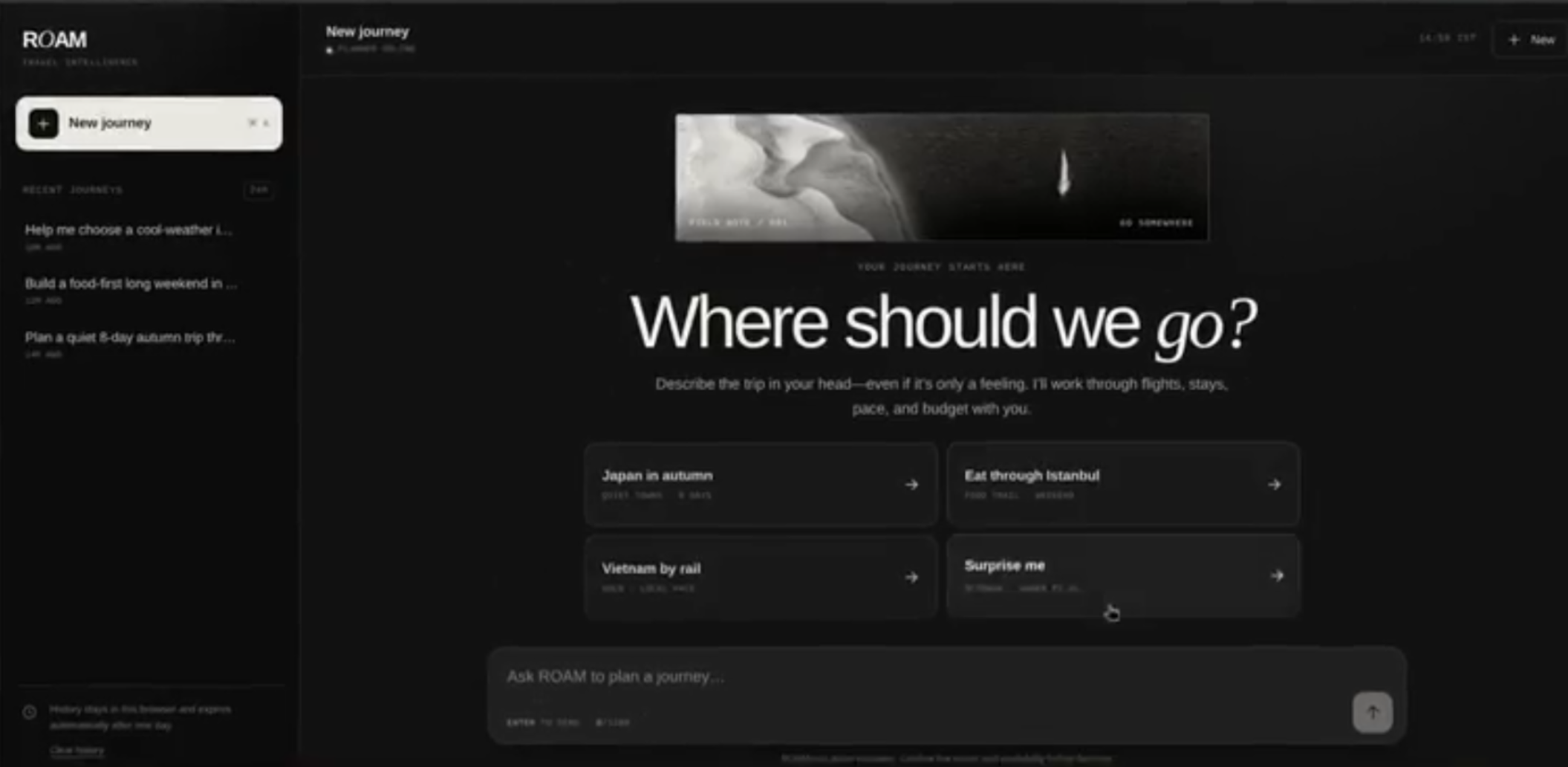 RoamAI interface